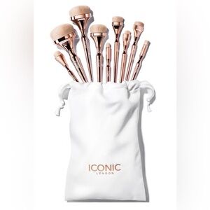 NEW Iconic London HD Blend Complete Set White Satin Drawstring Bag.